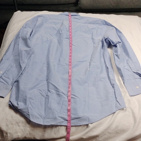Chaps metallic blue men's long sleeve button down shirt size 16/16.5 (32/33) - Picture 10 of 11
